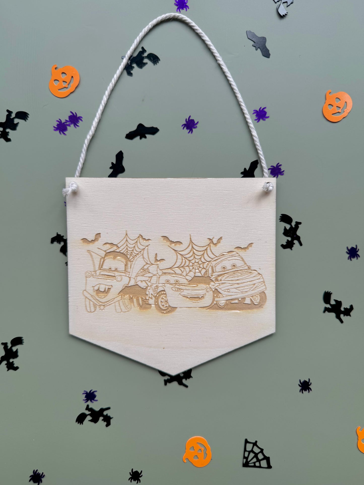 Halloween Cars Mini Hanging Pennant