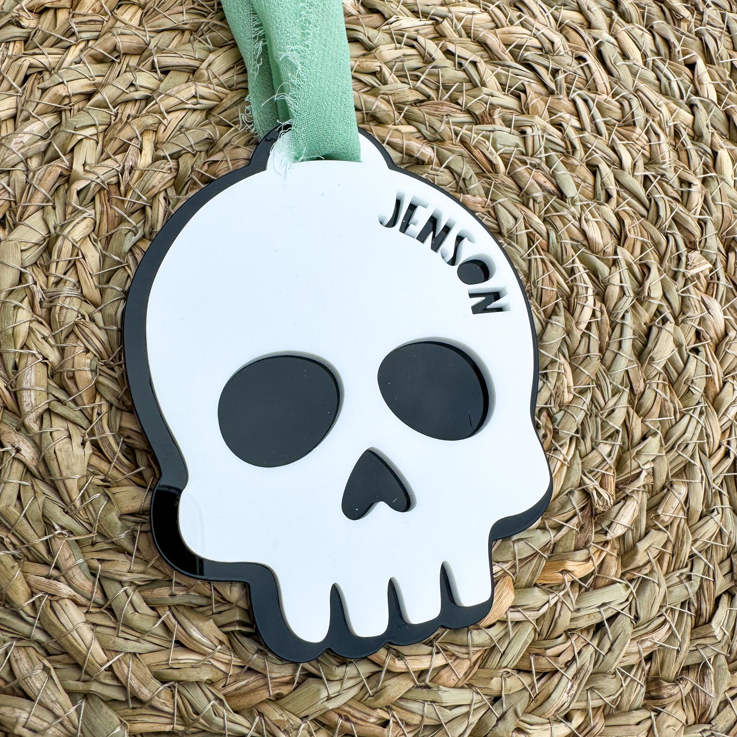 Personalised Skull Halloween Tag