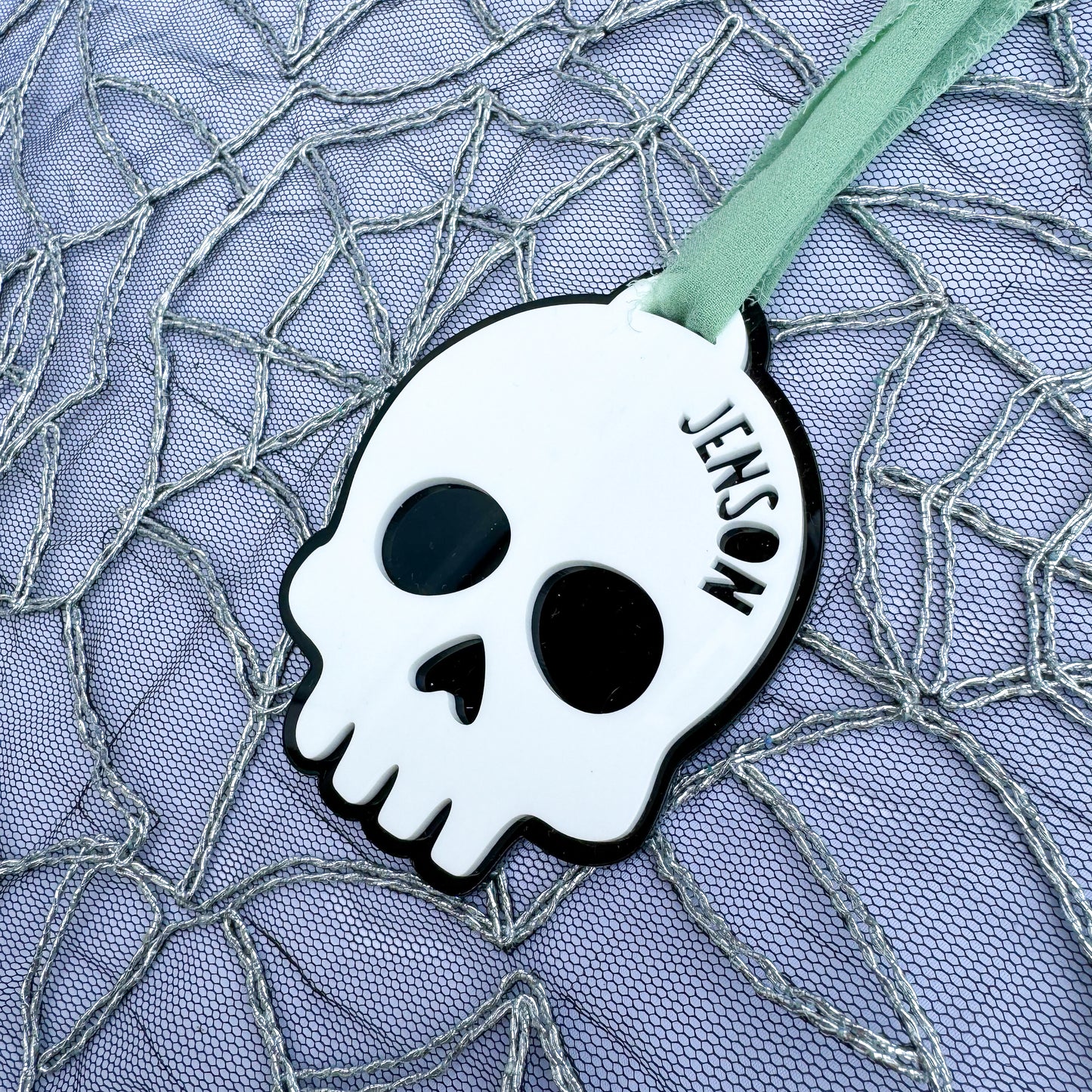 Personalised Skull Halloween Tag