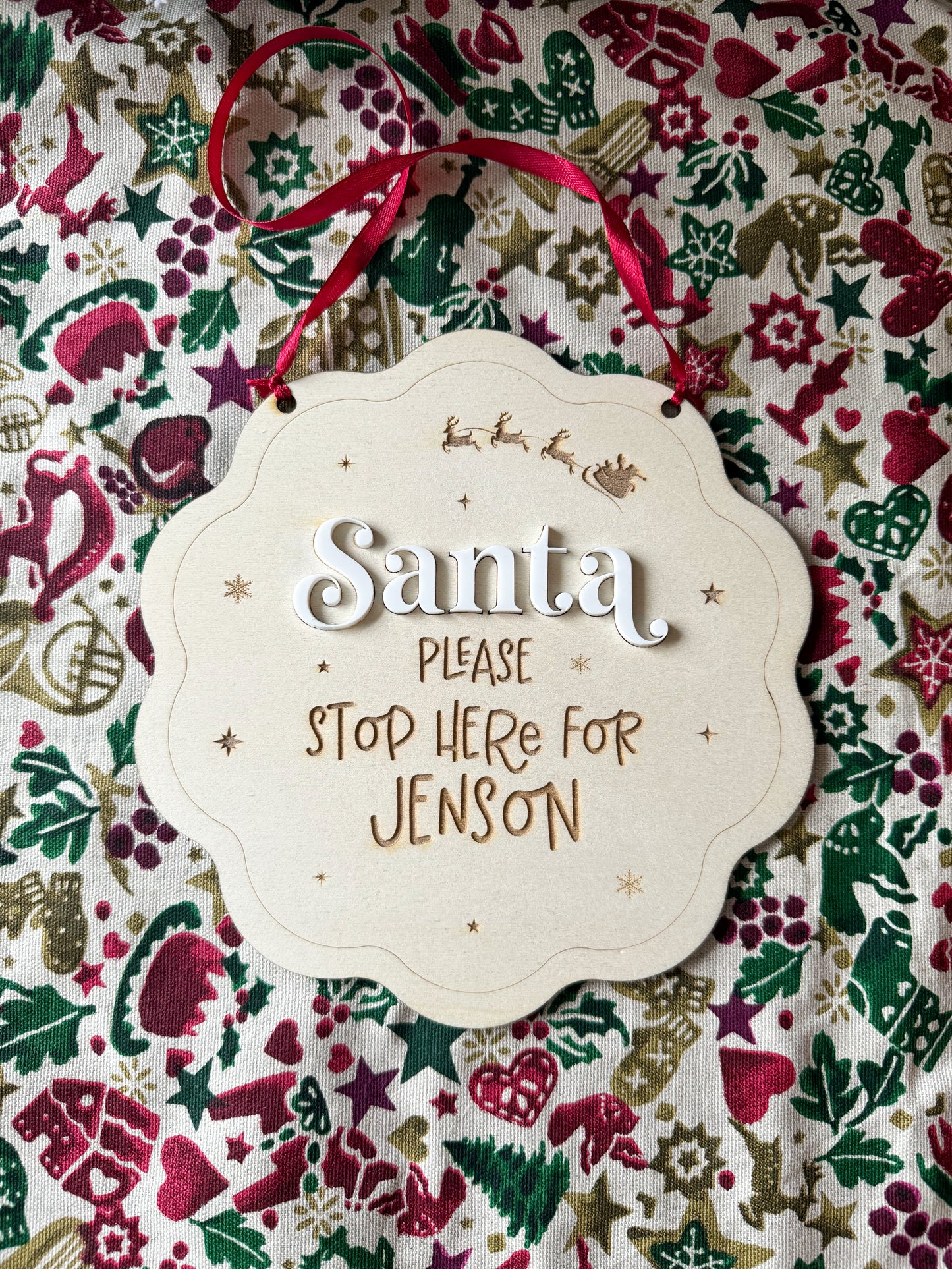 Personalised Santa Stop Here Sign