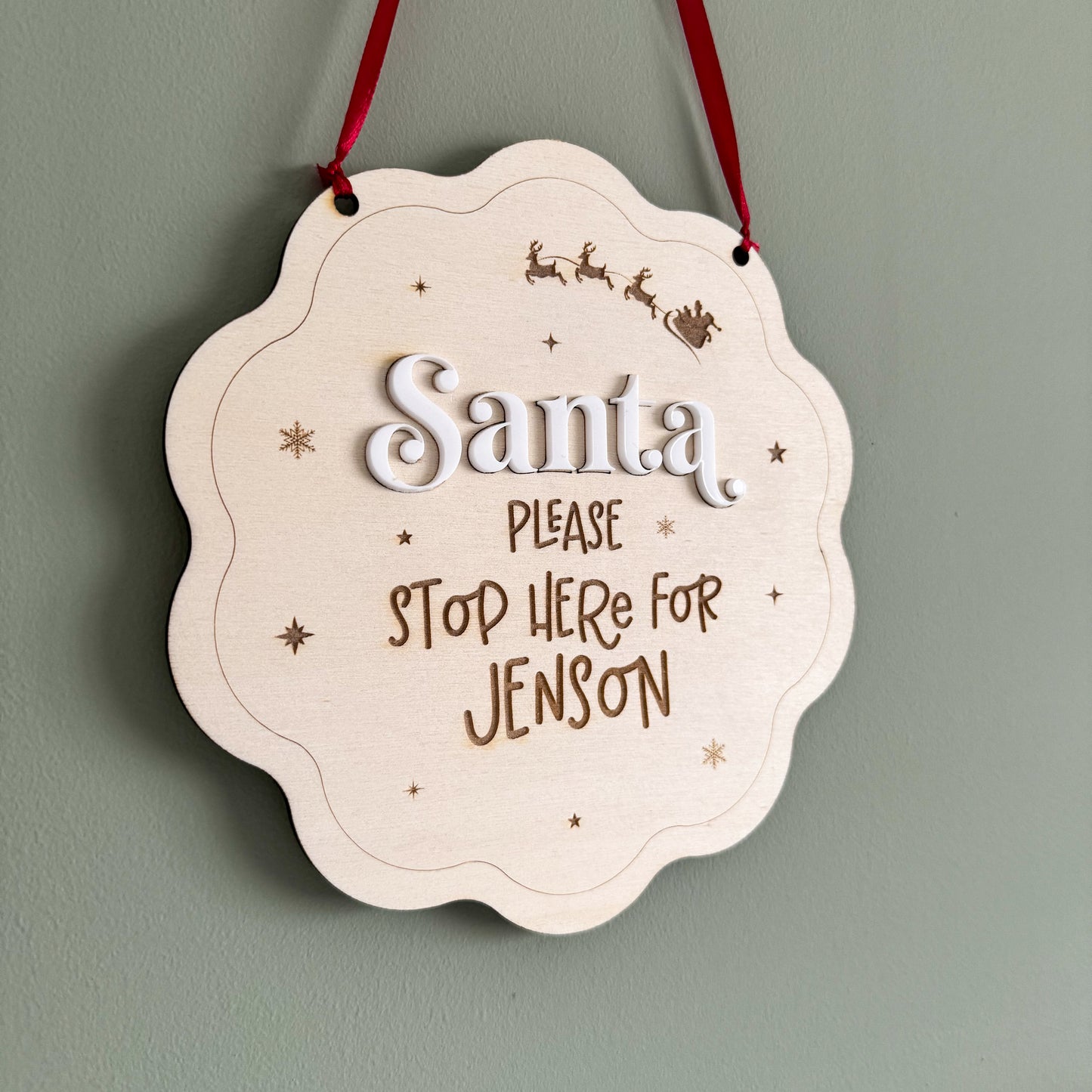 Personalised Santa Stop Here Sign