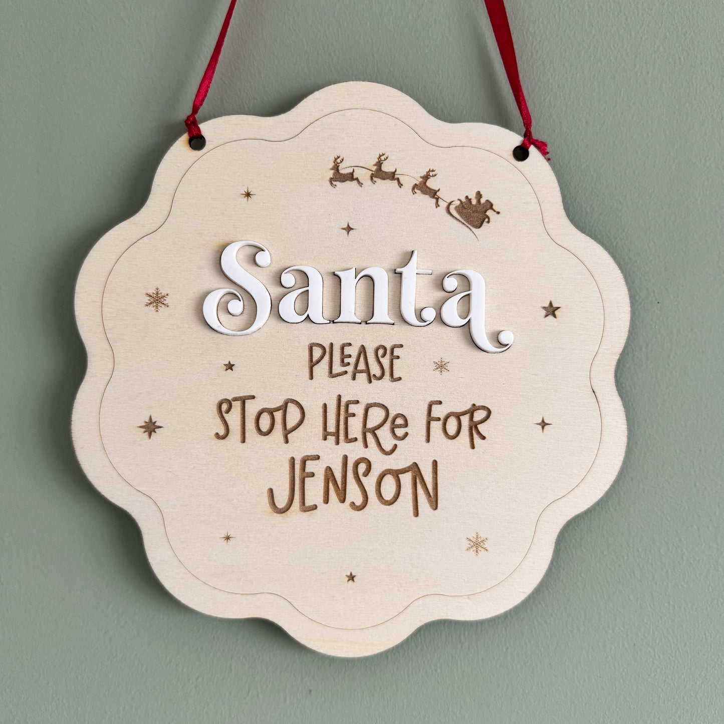 Personalised Santa Stop Here Sign