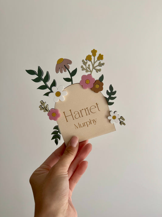 Personalised Wildflower Name Plaque