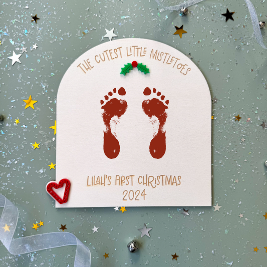 Personalised Christmas Keepsake Board – Footprint Memory