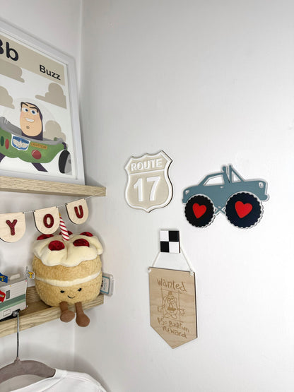 Monster Truck Wall Sign