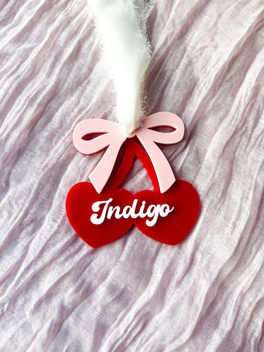 Heart Cherries Tag