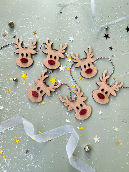 Wooden Reindeer Garland