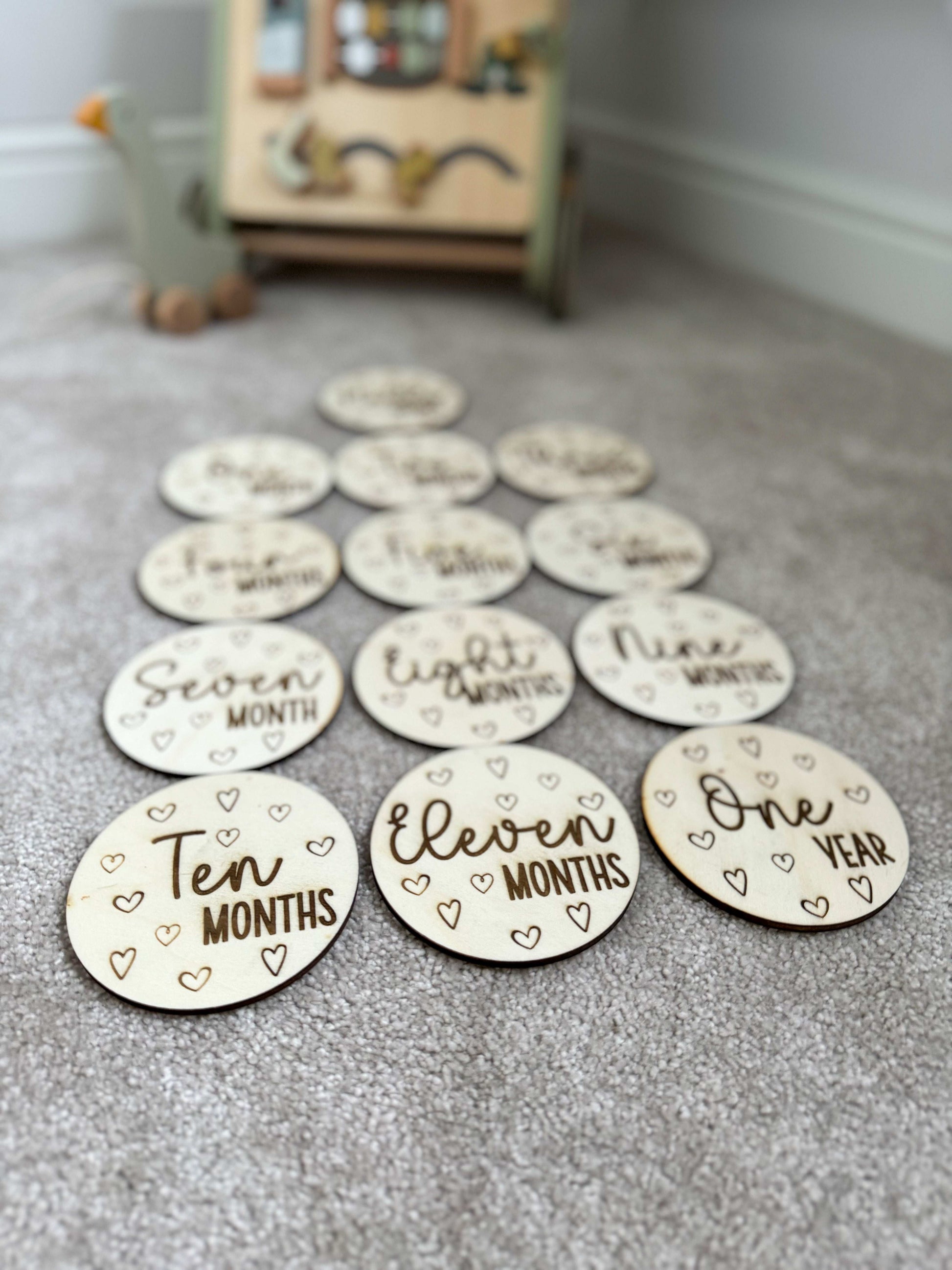 Love Heart Milestone Discs