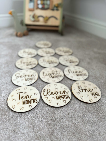 Love Heart Milestone Discs