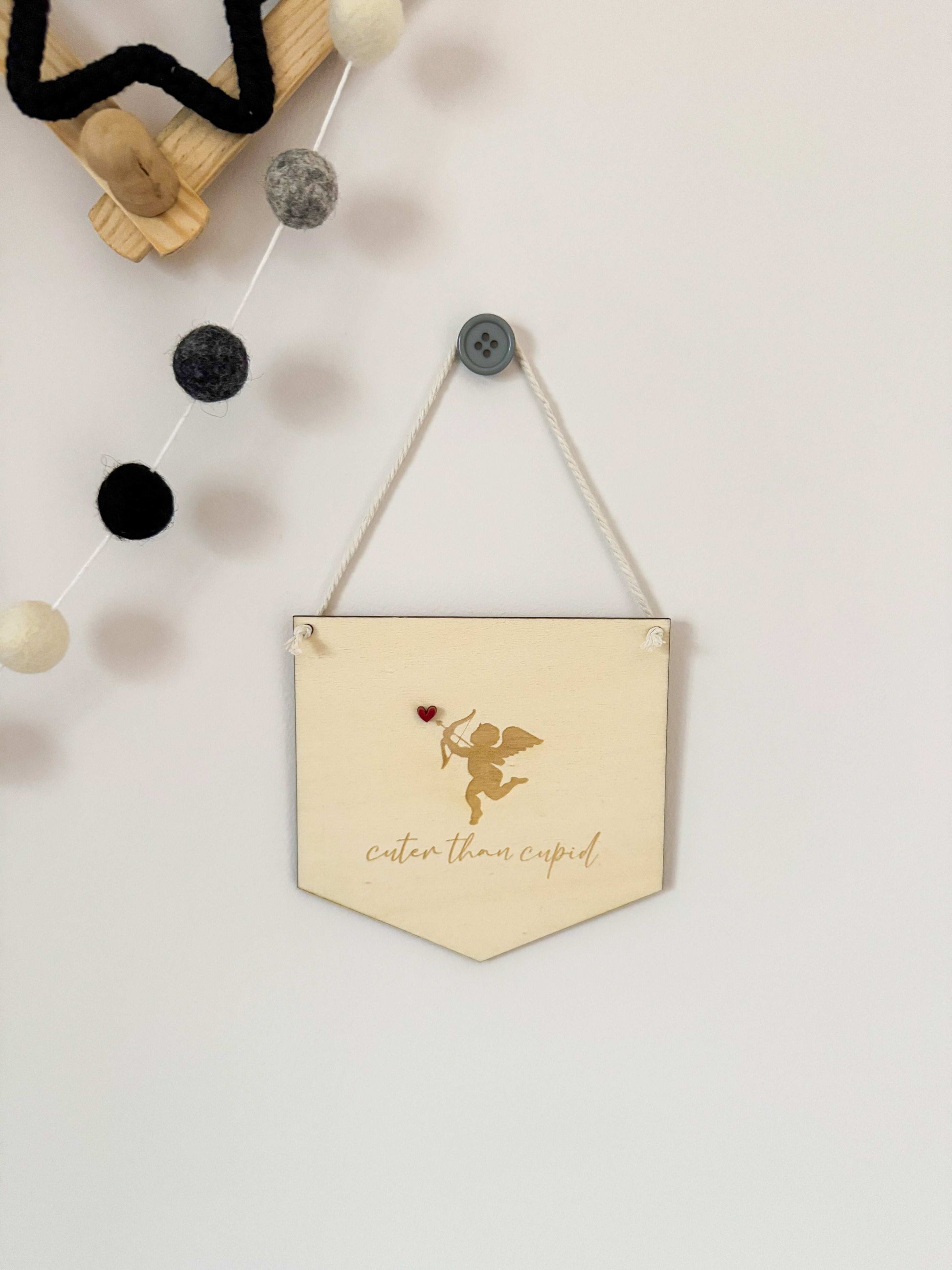 Cuter Than Cupid Mini Pennant Flag