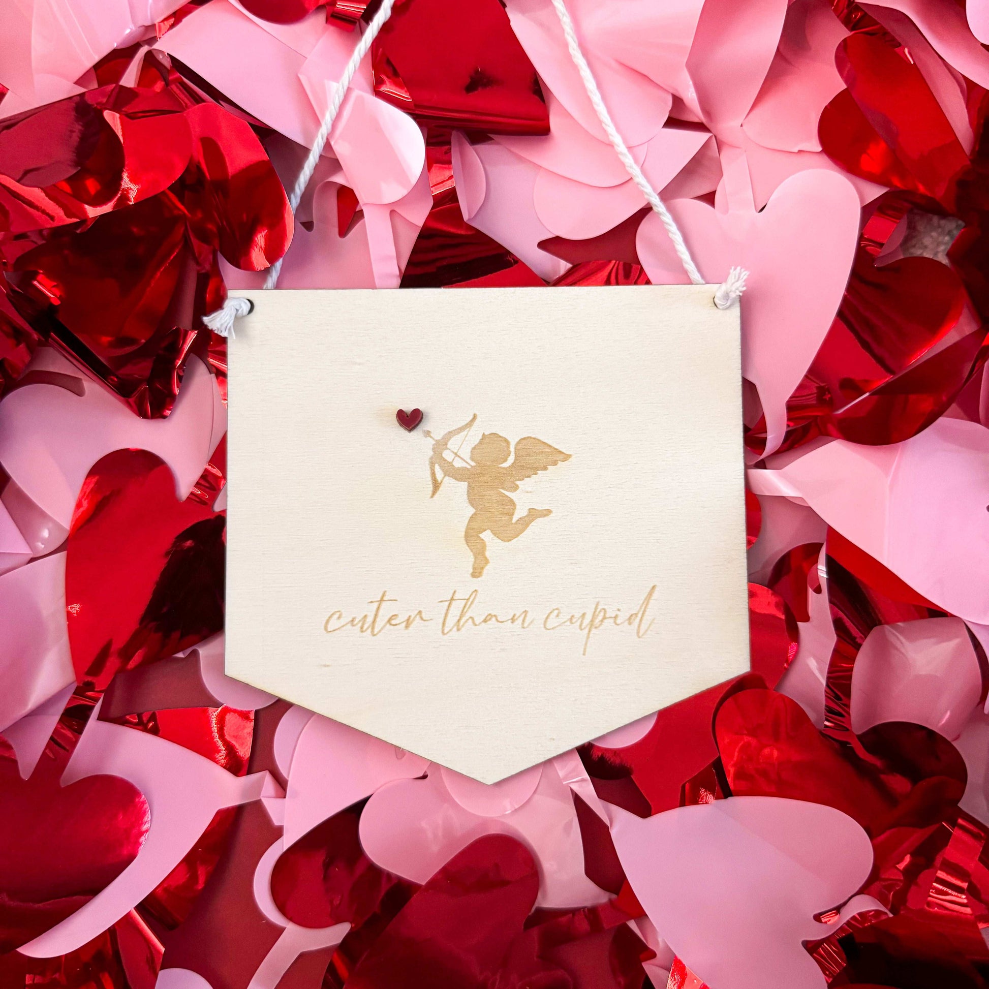 Cuter Than Cupid Mini Pennant Flag