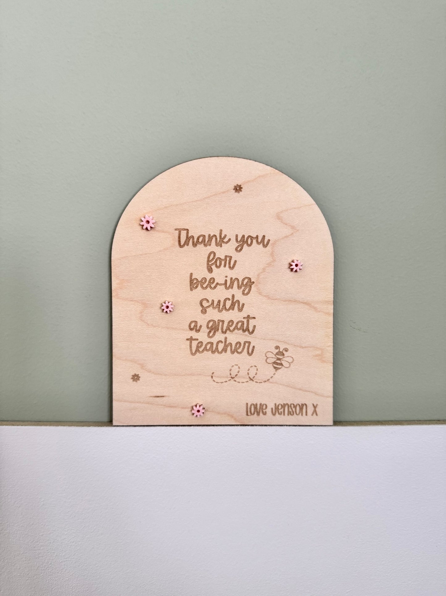 Thank You Teacher Plaque – Bee Edition