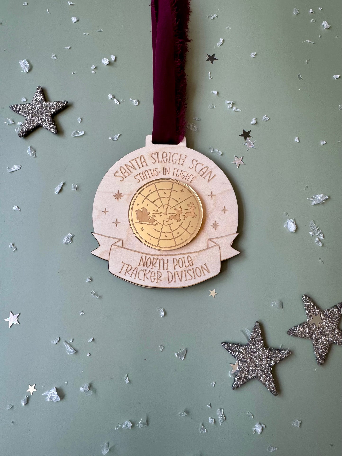 Santa Sleigh Scan Medal – North Pole Tracker Division with QR Code