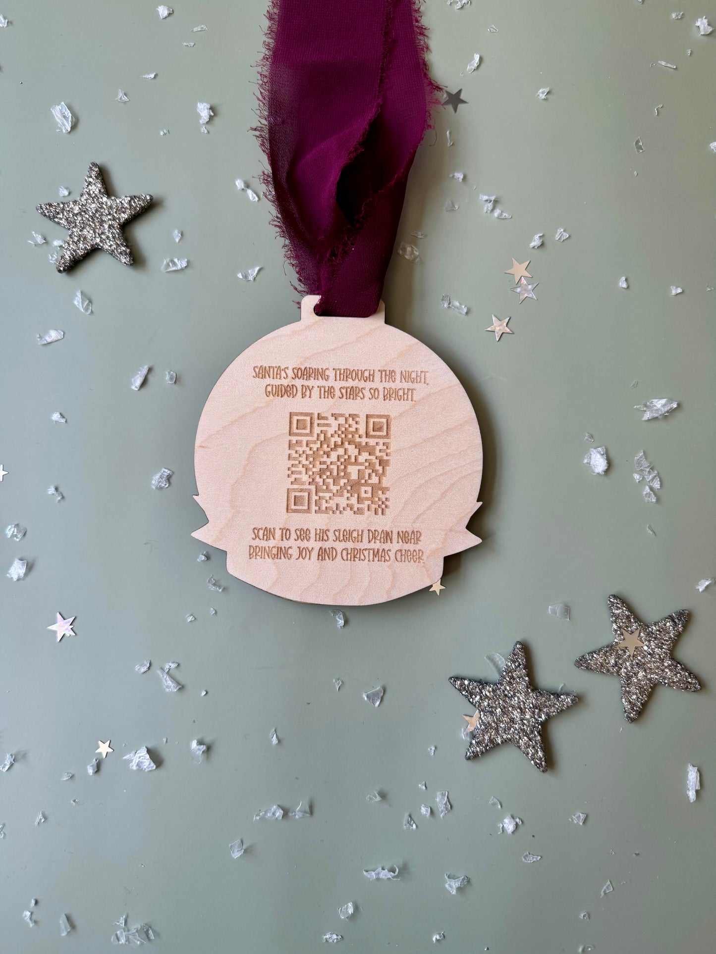 Santa Sleigh Scan Medal – North Pole Tracker Division with QR Code