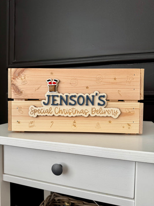 Personalised Christmas Crate Plaque *Plaque ONLY*
