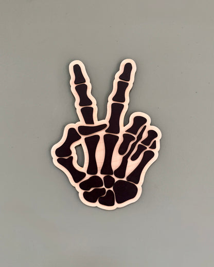 Skeleton Peace Sign