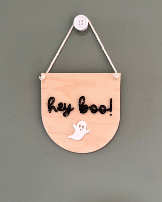 Hey Boo! Mini Hanging Pennant