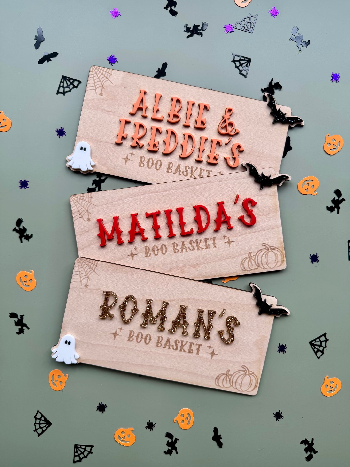 Personalised Halloween Boo Basket/Crate Plaque