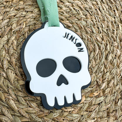 Personalised Skull Halloween Tag