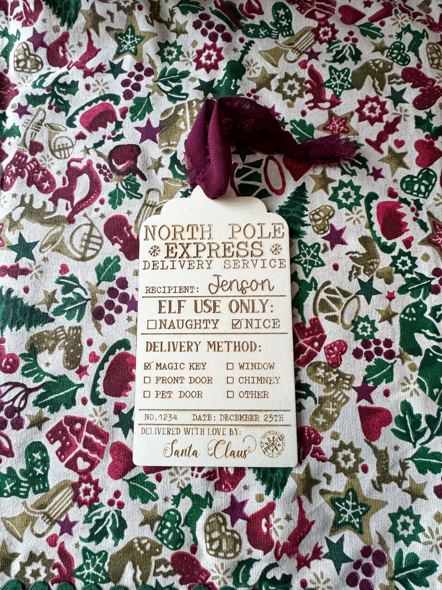 Personalised North Pole Delivery Service Gift Tag