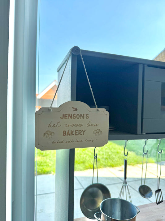 Personalised Hot Cross Bun Bakery Sign