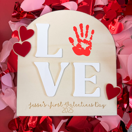 Personalised LOVE Handprint Valentine Plaque